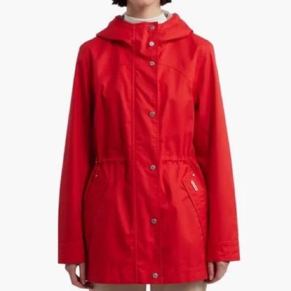Hunter Adela Red Waterproof Rain Jacket Size Medium - Picture 11 of 12